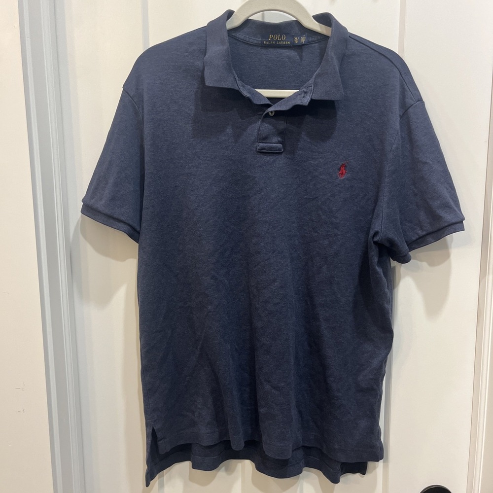 Polo Ralph Lauren Men's Polo Blue Short Sleeve Shirt Size XL 100% Cotton